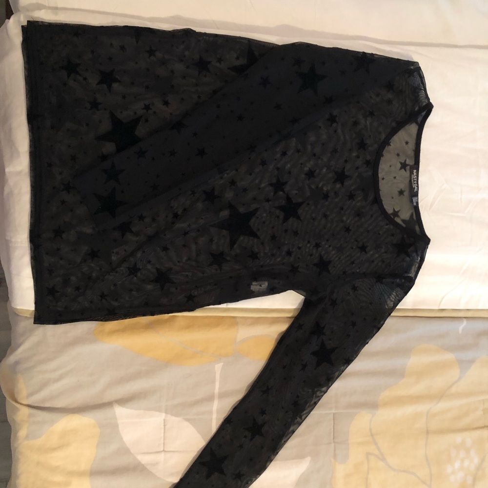 Star mesh black long sleeve top ✨✨